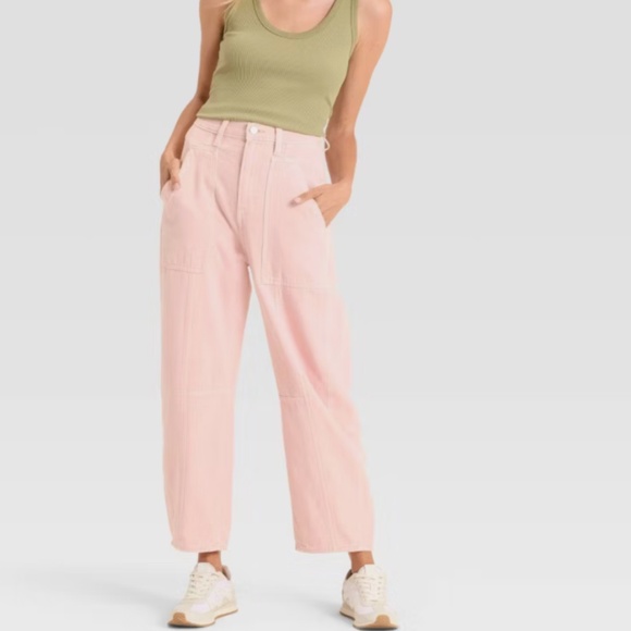 Pink Barrel Leg Jeans NWT - Picture 1 of 4